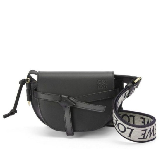 Fake Loewe Mini Gate Dual Bag Black Calfskin Replica