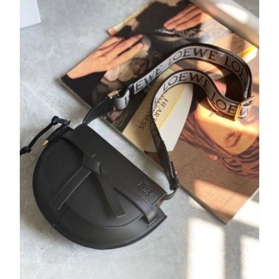 Fake Loewe Mini Gate Dual Bag Black Calfskin Replica