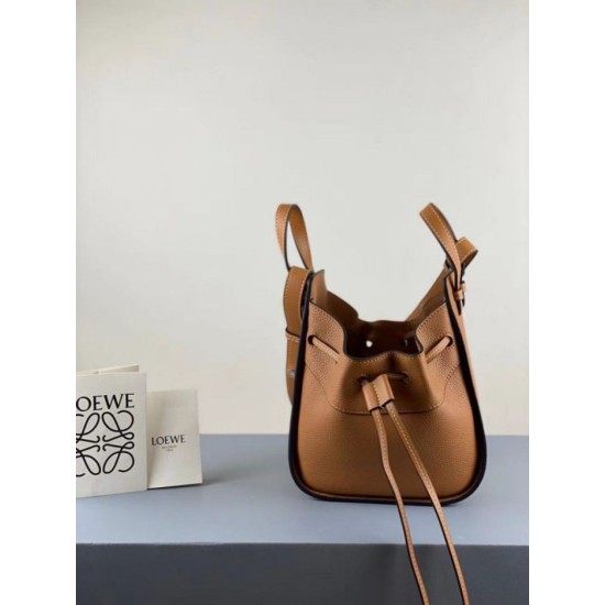 Replica Loewe Mini Hammock Drawstring Bag Brown 