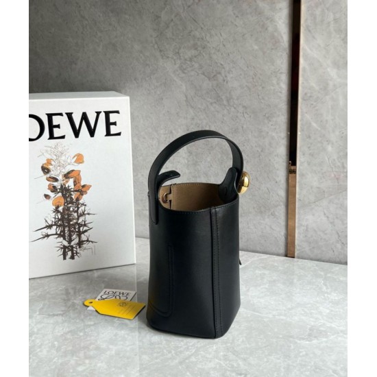 Replica Loewe Mini Pebble Bucket Bag Black Calfskin Replica Loewe Mini Pebble Bucket Bag Black Calfskin