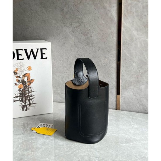Replica Loewe Mini Pebble Bucket Bag Black Calfskin Replica Loewe Mini Pebble Bucket Bag Black Calfskin