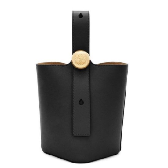 Replica Loewe Mini Pebble Bucket Bag Black Calfskin Replica Loewe Mini Pebble Bucket Bag Black Calfskin