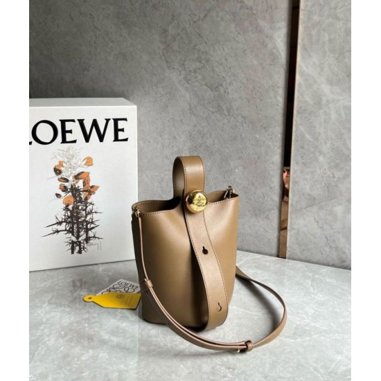 Fake Loewe Mini Pebble Bucket Bag Oak Calfskin Replica