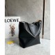 Replica Loewe Medium Puzzle Fold Tote Bag Black Calfskin
