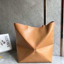Replica Loewe Large Puzzle Fold Tote Bag Tan Calfskin