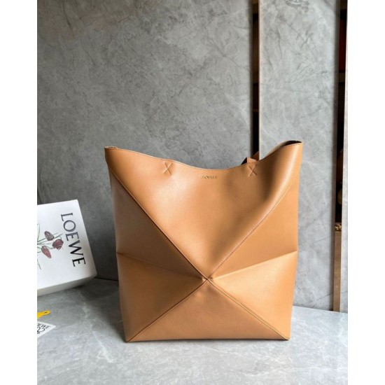 Replica Loewe Large Puzzle Fold Tote Bag Tan Calfskin