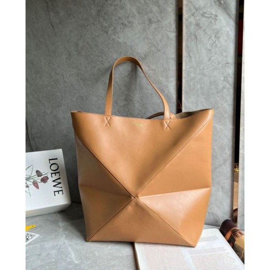 Replica Loewe Large Puzzle Fold Tote Bag Tan Calfskin