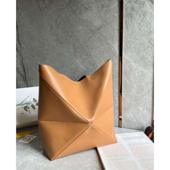 Replica Loewe Large Puzzle Fold Tote Bag Tan Calfskin