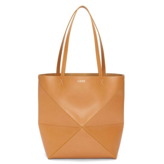Replica Loewe Large Puzzle Fold Tote Bag Tan Calfskin