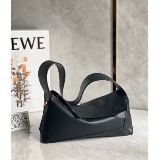 Replica Loewe Puzzle Hobo Bag Black Nappa Calfskin