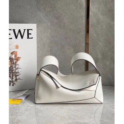 Fake Loewe Puzzle Hobo Bag White Nappa Calfskin Replica