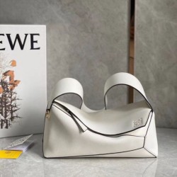 Fake Loewe Puzzle Hobo Bag White Nappa Calfskin Replica