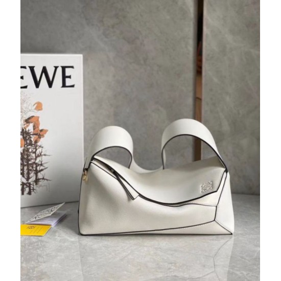 Fake Loewe Puzzle Hobo Bag White Nappa Calfskin Replica