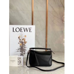Replica Loewe Mini Puzzle Bag Black Calfskin 