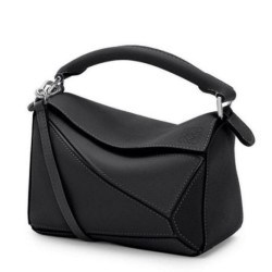 Replica Loewe Mini Puzzle Bag Black Calfskin 