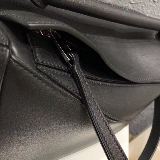 Replica Loewe Small Puzzle Bag Black Calfskin 
