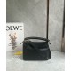 Fake Loewe Puzzle Small Bag Black Calfskin with Woven Handle Replica