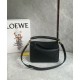Fake Loewe Puzzle Small Bag Black Calfskin with Woven Handle Replica