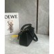 Fake Loewe Puzzle Small Bag Black Calfskin with Woven Handle Replica