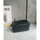 Fake Loewe Puzzle Small Bag Black Calfskin with Woven Handle Replica