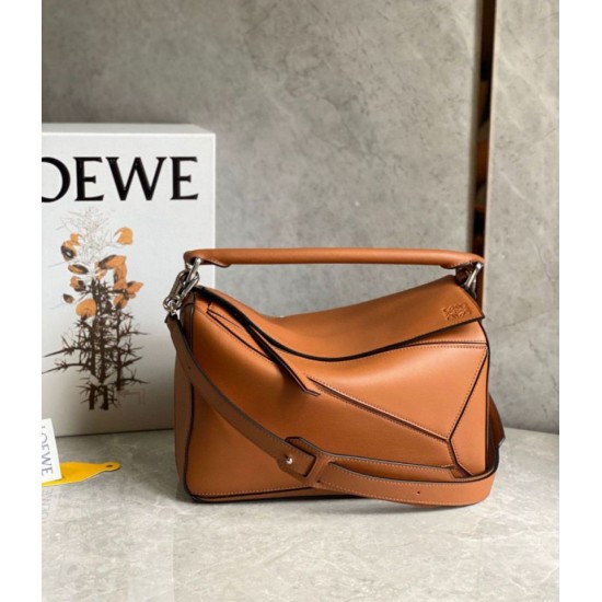 Replica Loewe Puzzle Medium Bag Brown Classic Calfskin