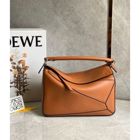 Replica Loewe Puzzle Medium Bag Brown Classic Calfskin