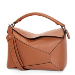Replica Loewe Puzzle Medium Bag Brown Classic Calfskin