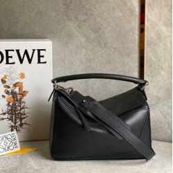 Replica Loewe Puzzle Medium Bag Black Classic Calfskin