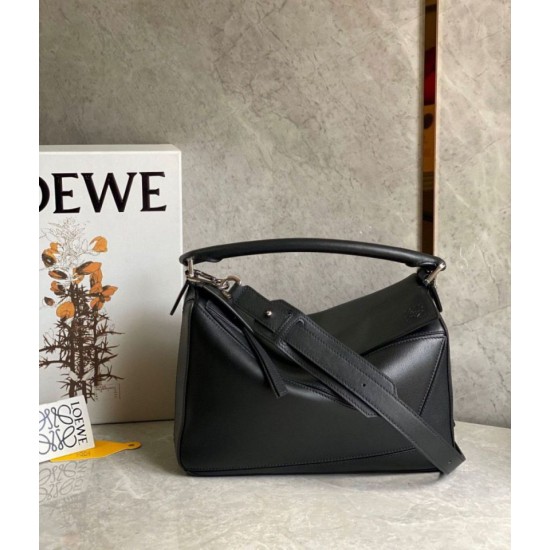 Replica Loewe Puzzle Medium Bag Black Classic Calfskin