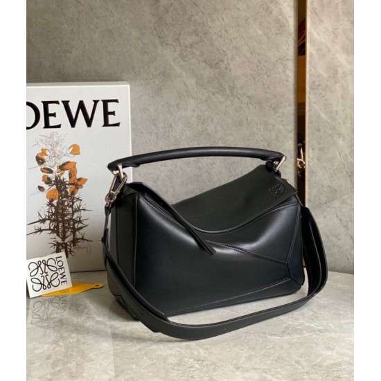 Replica Loewe Puzzle Medium Bag Black Classic Calfskin
