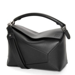 Replica Loewe Puzzle Medium Bag Black Classic Calfskin