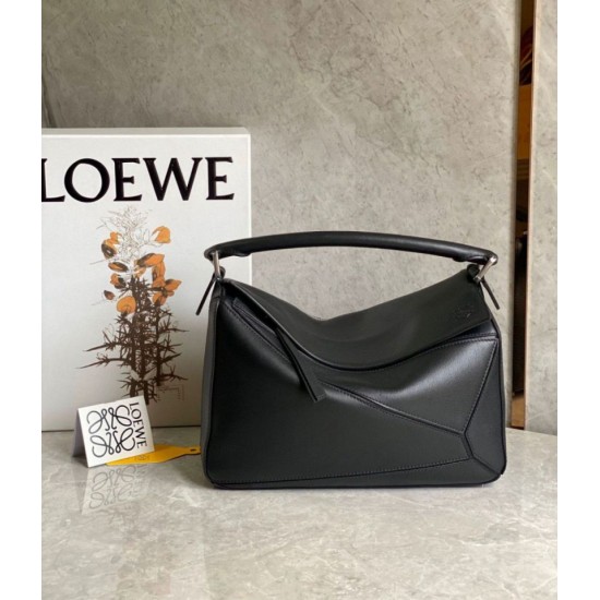Replica Loewe Puzzle Medium Bag Black Classic Calfskin