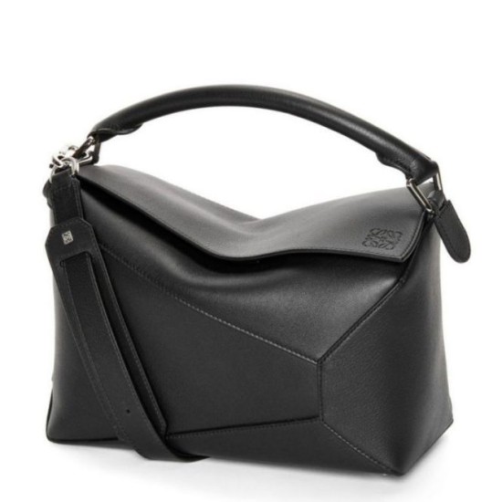 Replica Loewe Puzzle Medium Bag Black Classic Calfskin