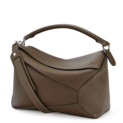 Fake Loewe Large Puzzle Bag Khaki Grained  Replica