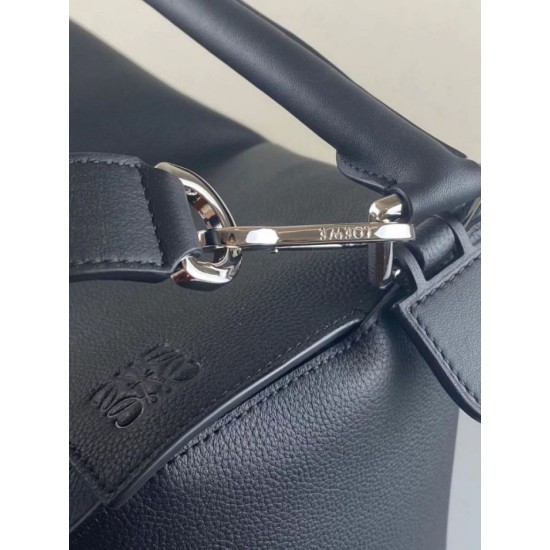 Fake Loewe Large Puzzle Bag Black Grained  Replica