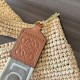 Replica Loewe Slit Tote Bag Raffia and Calfskin