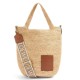 Replica Loewe Slit Tote Bag Raffia and Calfskin