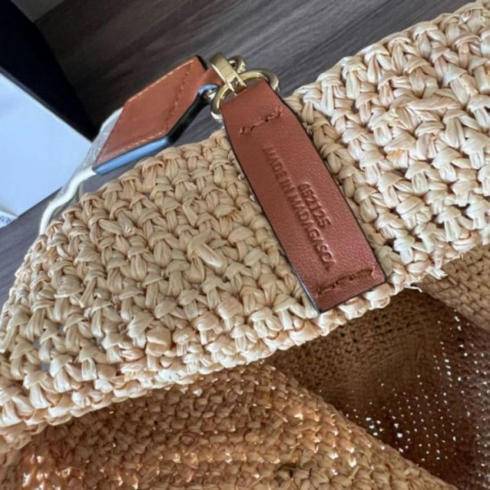 Replica Loewe Slit Tote Bag Raffia and Calfskin