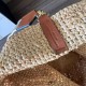 Replica Loewe Slit Tote Bag Raffia and Calfskin