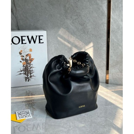Fake Loewe Small Squeeze Bag Black Nappa Lambskin Replica