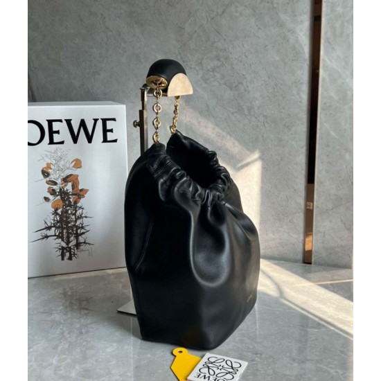 Fake Loewe Small Squeeze Bag Black Nappa Lambskin Replica
