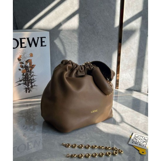 Replica Loewe Medium Squeeze Bag Brown Nappa Lambskin