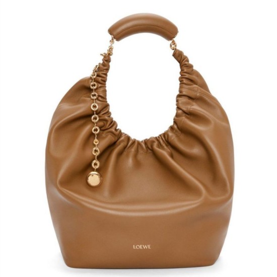 Replica Loewe Medium Squeeze Bag Brown Nappa Lambskin