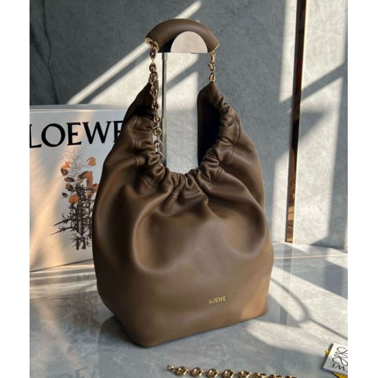 Replica Loewe Medium Squeeze Bag Brown Nappa Lambskin