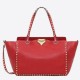 Replica Valentino Medium Rockstud Tote Red Grain Calfskin Fake Valentino Medium Rockstud Tote Red Grain Calfskin Replica