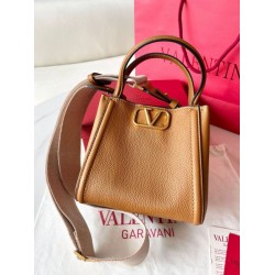 Replica Valentino Alltime Small Bag Brown Grained Calfskin