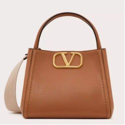 Replica Valentino Alltime Small Bag Brown Grained Calfskin