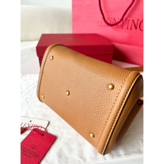 Replica Valentino Alltime Small Bag Brown Grained Calfskin