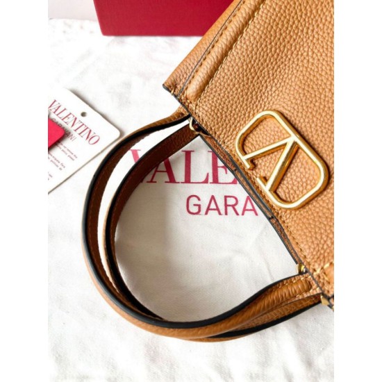 Replica Valentino Alltime Small Bag Brown Grained Calfskin