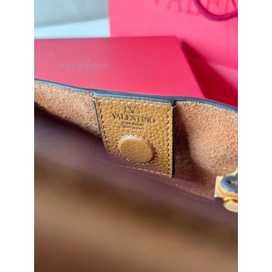 Replica Valentino Alltime Small Bag Brown Grained Calfskin